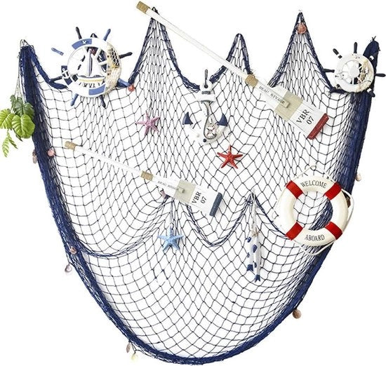 Decorazione per la spiaggia con tema pirata del Mar Mediterraneo, decorazioni per feste (Azzurro, 2M x 4M)