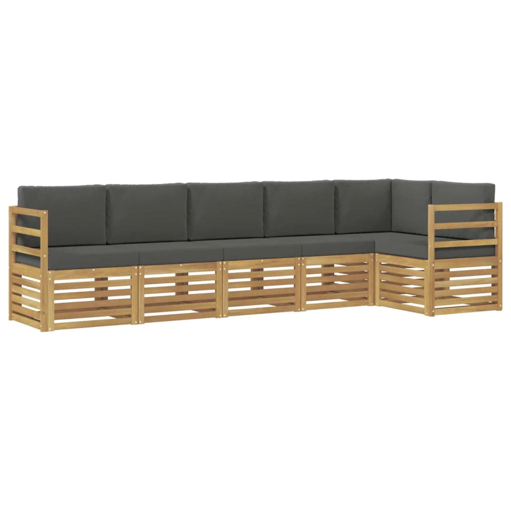 Set di divani da esterno 6 pcs Bianco e Antracite 3391897