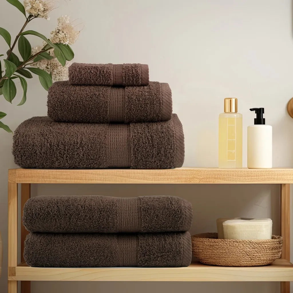 Asciugamani Premium SOLUND 10 pz | Teli per bagno Marrone 100x200 cm 600 g/m2