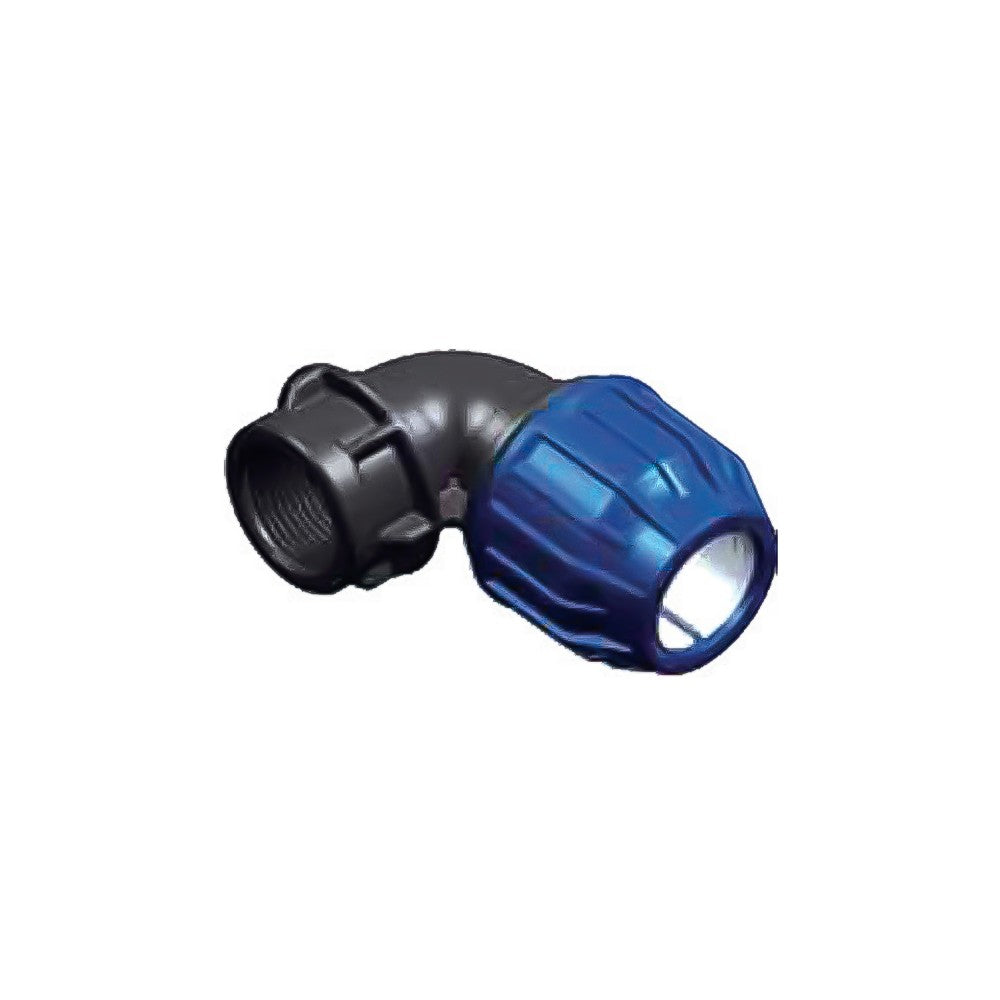 Raccordo curvo femmina in polipropilene