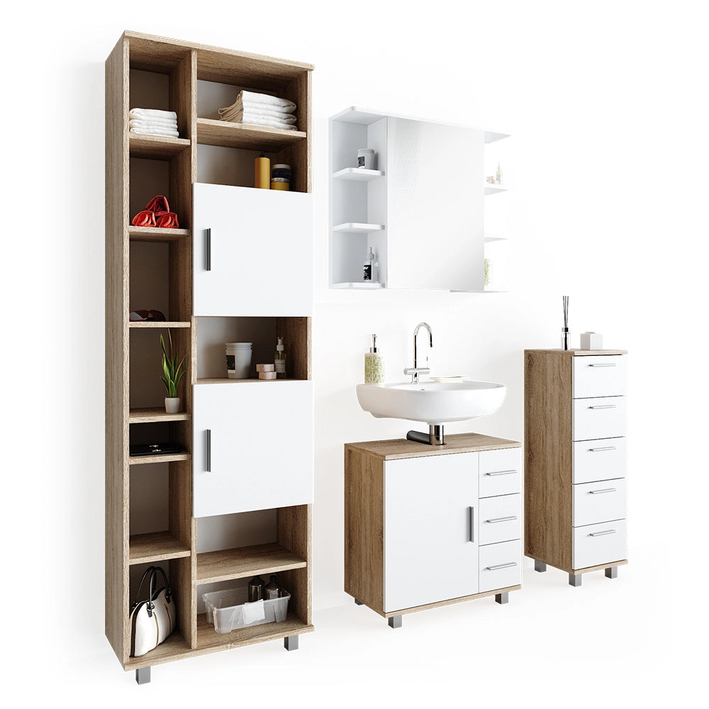 Vicco Set mobili bagno Sonoma 4 parti