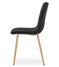 Sedia VALORA TURIN - Eleganti sedie da pranzo in velluto nero x 2