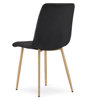 Sedia VALORA TURIN - Eleganti sedie da pranzo in velluto nero x 2