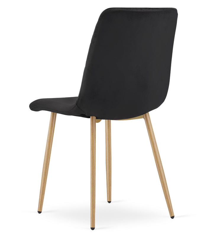 Sedia VALORA TURIN - Eleganti sedie da pranzo in velluto nero x 2