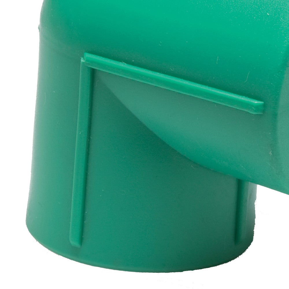 Gomito a 90° ff in ppr con attacchi femmina verde