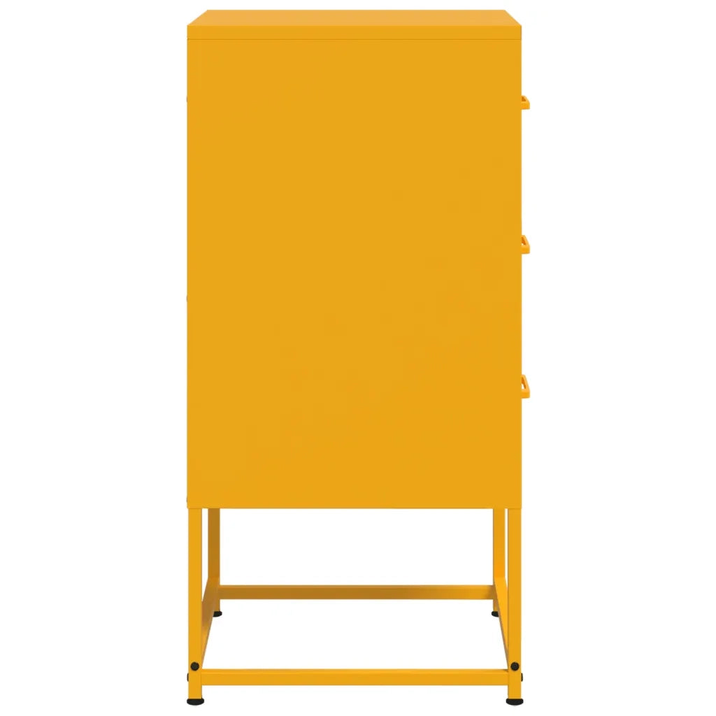 vidaXL Comodino Giallo Senape 36x39x78 cm in Acciaio