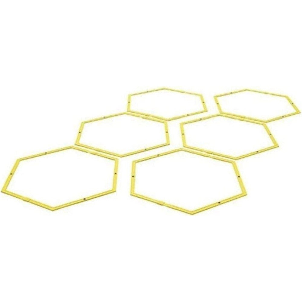 Trade Shop - Set 6pz Cerchi Esagonali Per Allenamento Agilità Esercizi Palestra Ostacoli 40cm -