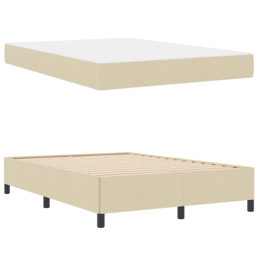 Letto a molle Crema 160 x 200 cm Tessuto 3398876