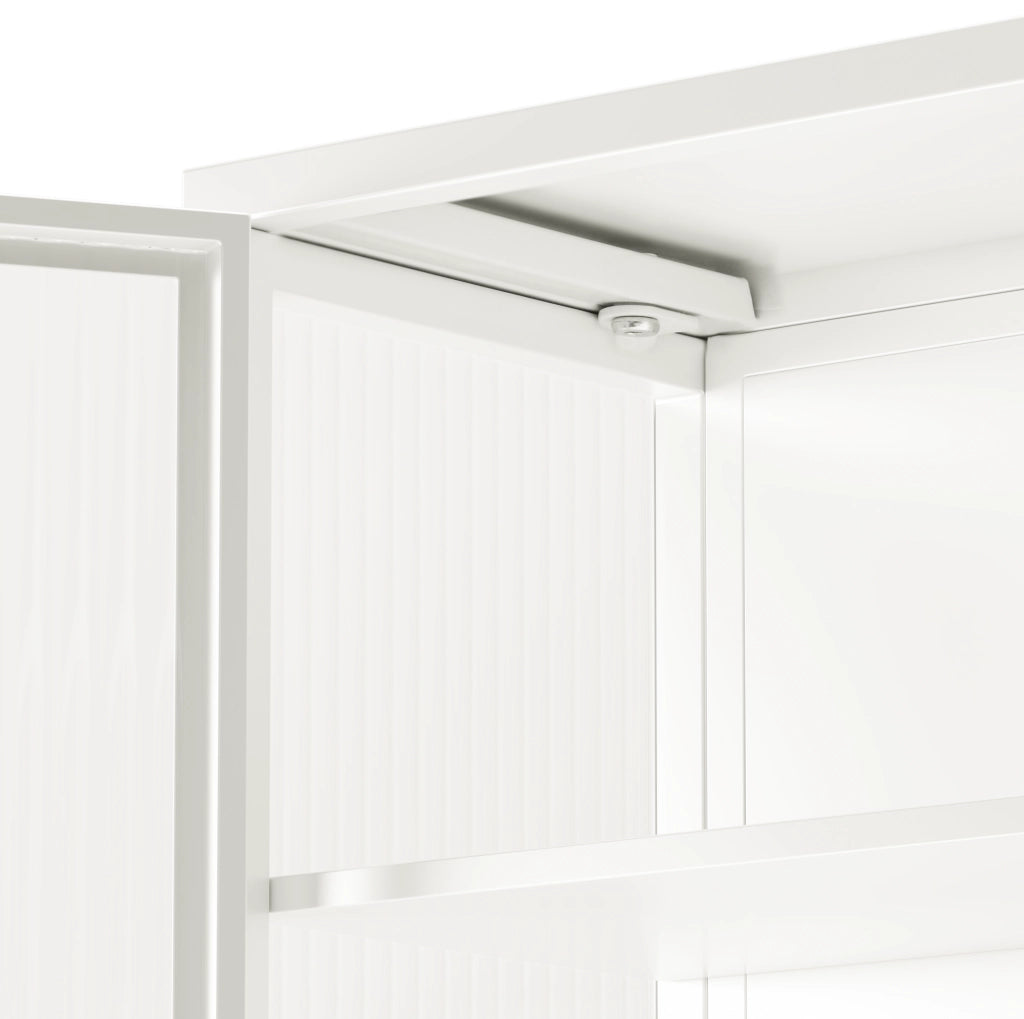 Armadio a Muro Bianco 70 cm con Vetro Chiaro e Doppia Porta, 3 Ripiani