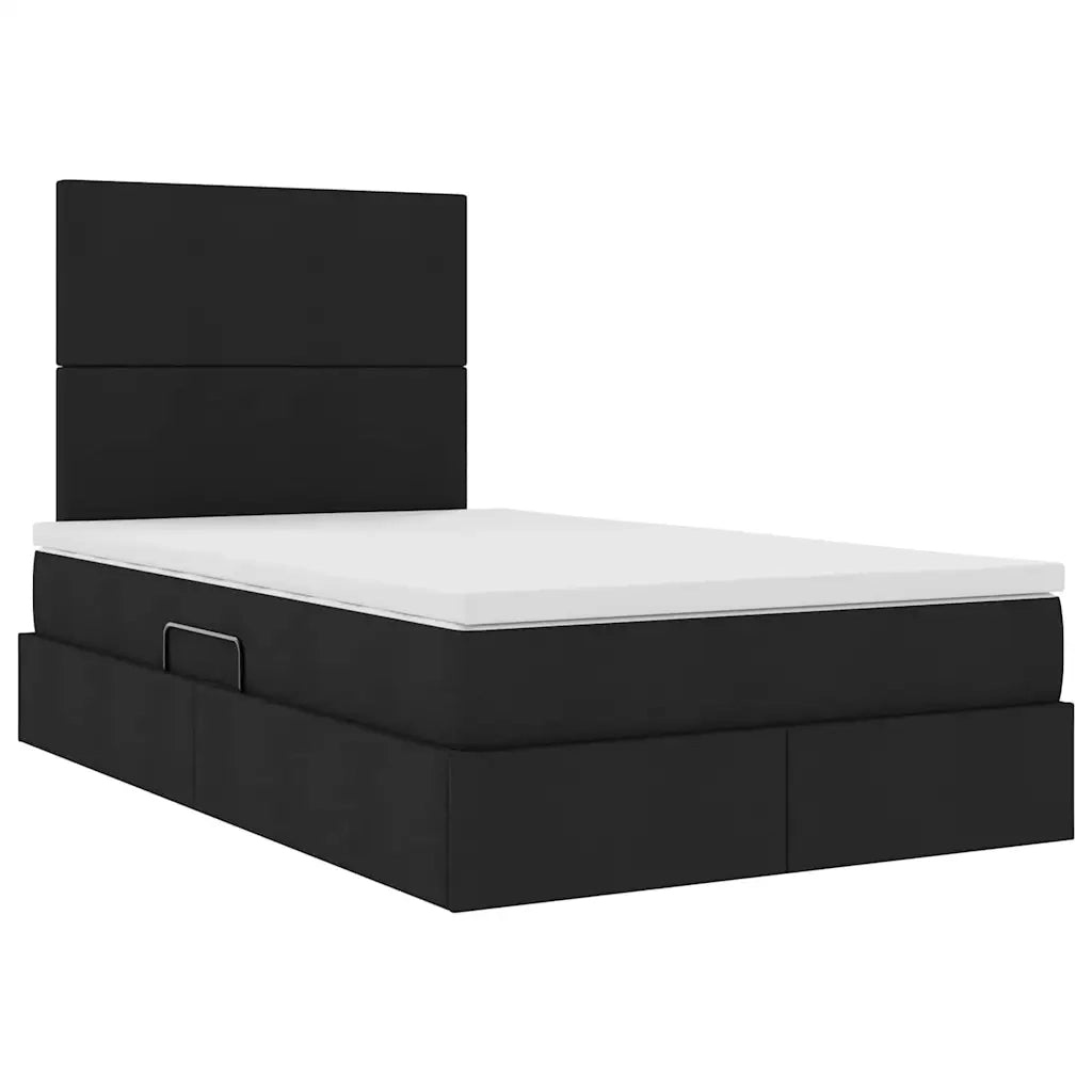 Letto con contenitore e LED Nero 120 x 200 cm Poliestere