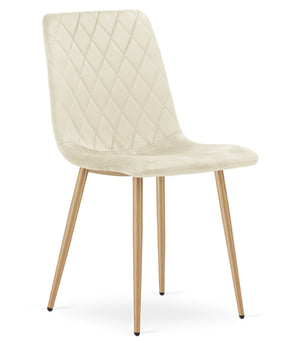 VALORA TURIN Sedia in velluto - Beige chiaro x 2