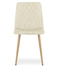 VALORA TURIN Sedia in velluto - Beige chiaro x 2