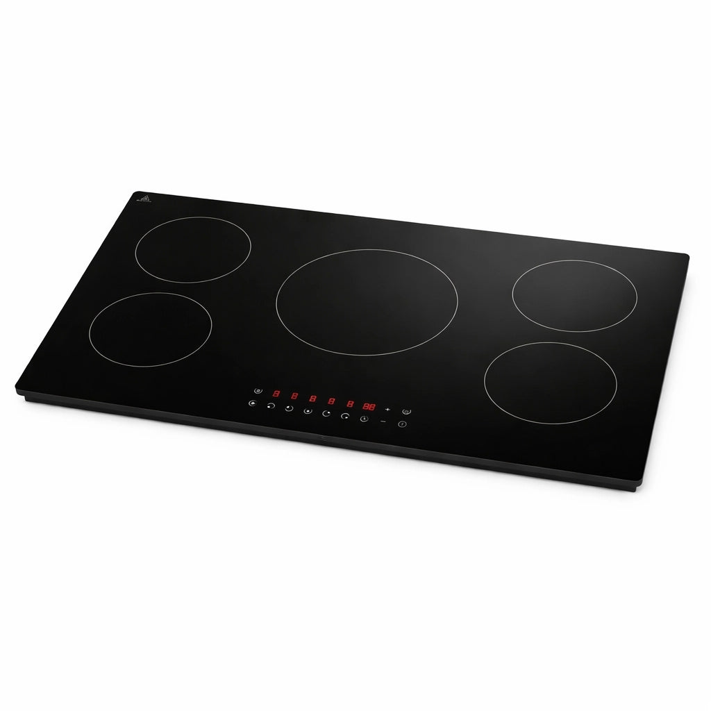 Piano Cottura Induzione 77cm 5 Fuochi Vetro Nero Touch 9 Livelli Power Boost