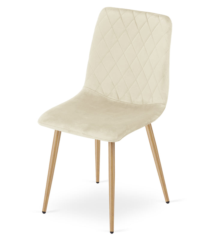 VALORA TURIN Sedia in velluto - Beige chiaro x 2