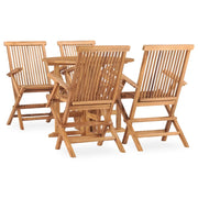 Set da Pranzo da Giardino 5 pz Pieghevole in Massello di Teak cod mxl 46499