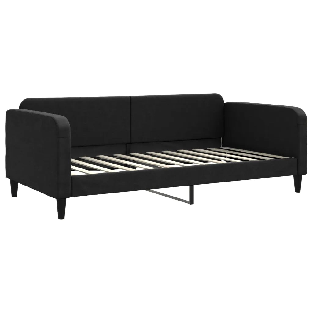 Divano letto | Sof¨¤ letto | Letto singolo Estraibile con Cassetti Nero 100x200 cm in Tessuto