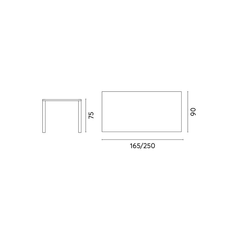 Tavolo Anzio Allungabile 165/250 X 90 Cm Allungo Con Gambe Scorrevoli Creta Moia