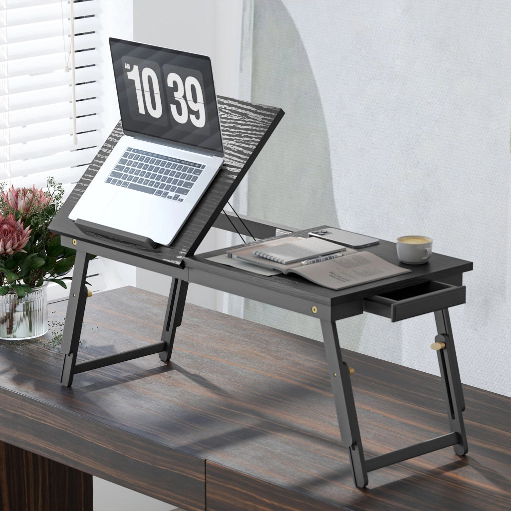 Tavolo da letto regolabile in bamb¨´ ¨C zephmum ¨C 83,5x33x34cm nero