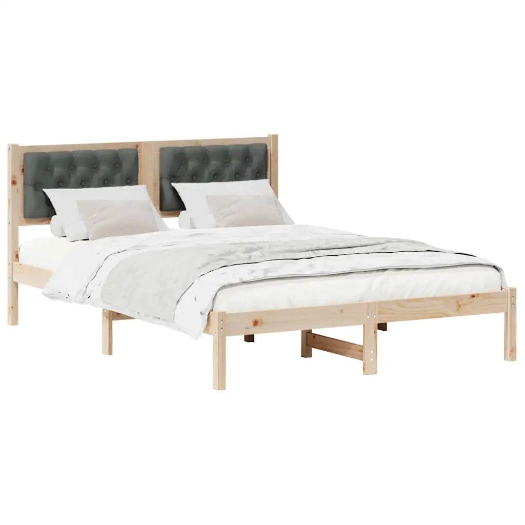 Struttura del letto Grigio scuro 140 x 190 cm Pino massello 878195