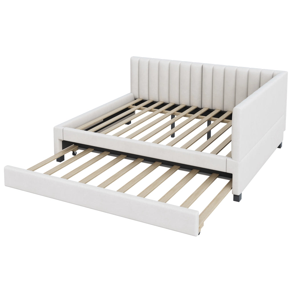 LETTO Divano letto estraibile 140x200 cm Velluto Beige