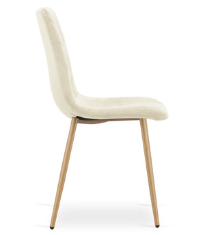 VALORA TURIN Sedia in velluto - Beige chiaro x 2