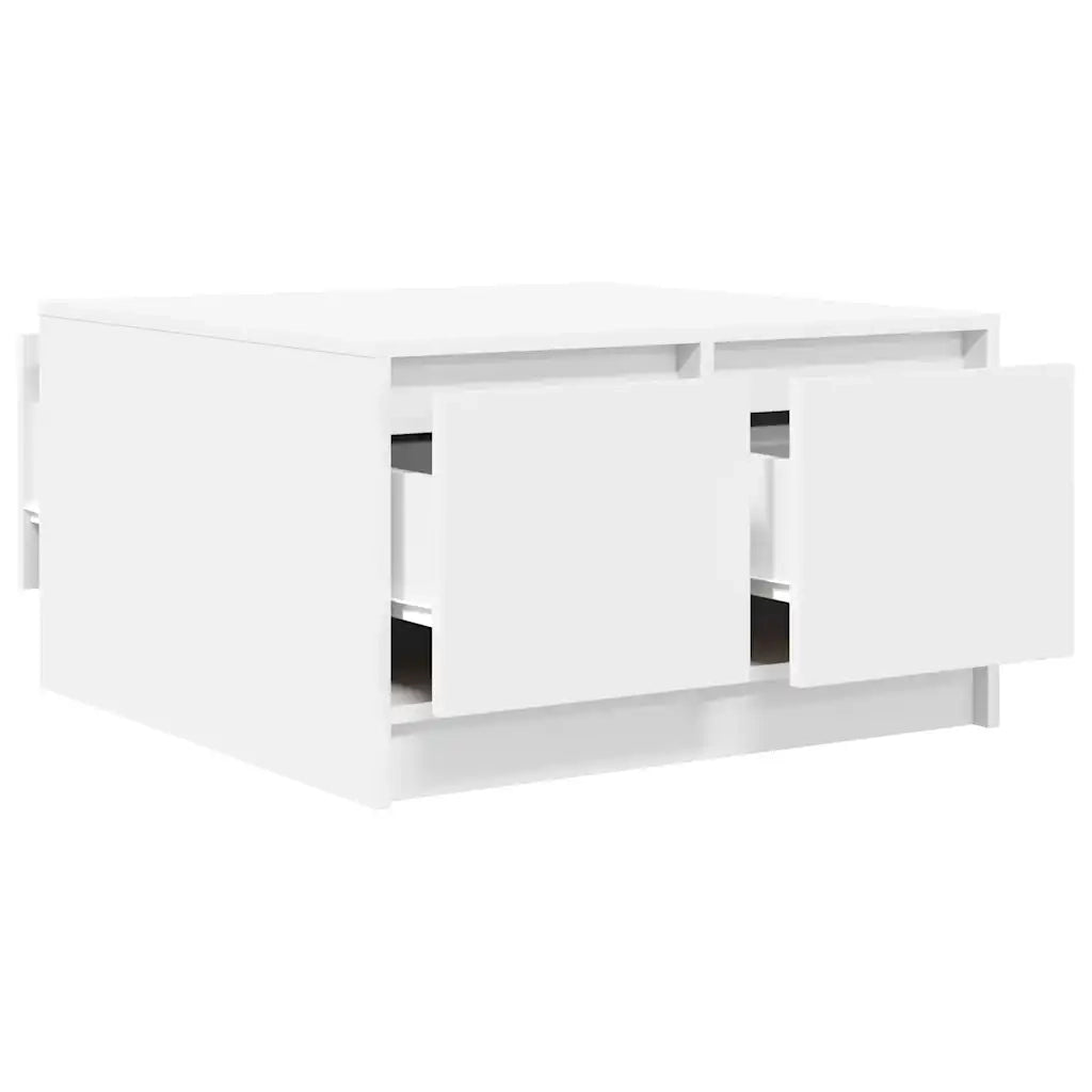 Tavolino da salotto | Tavolino da caff¨¨ | Tavolino da Soggiorno con Cassetti Bianco 70,5x70x40 cm