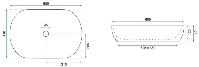 Lavabo Da Appoggio Rea Cleo 61 Beige Matt