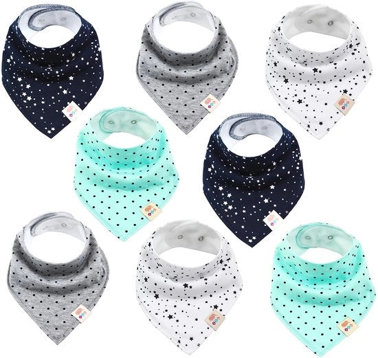 Set di Sciarpe Unisex per Bambini con Fermo Velcro e Cerniera per Bambini Ragazzi e Ragazze (8 pezzi)
