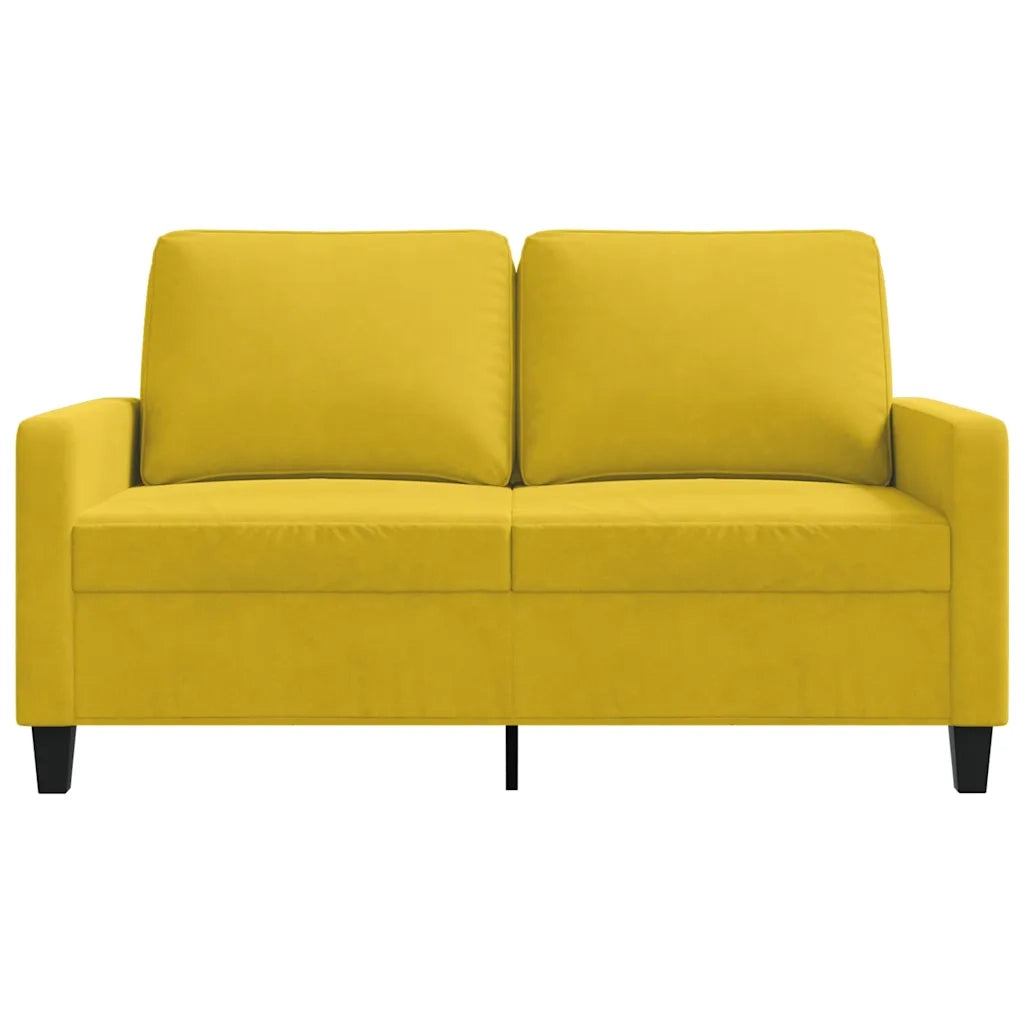 Divano a 2 Posti giallo 120 cm in Velluto