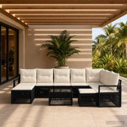 Set Divano da Giardino 10 pz Nero polyrattan 3435901
