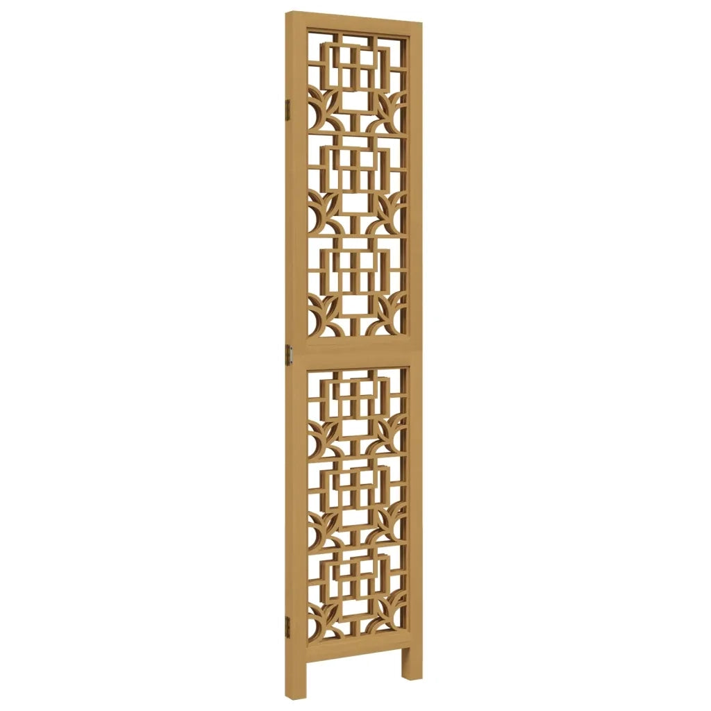 Divisorio Ambienti | Divider per stanze | Paravento 3 Pannelli Marrone Scuro Massello Paulownia