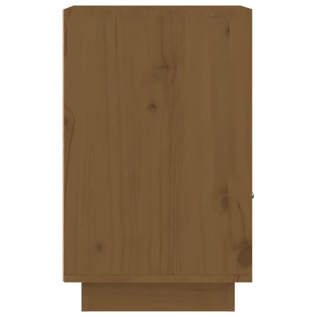 Set di 2 Comodini | Armadio da Notte | Mobiletto da notte Ambrati 40x34x55 cm in Legno Massello di Pino