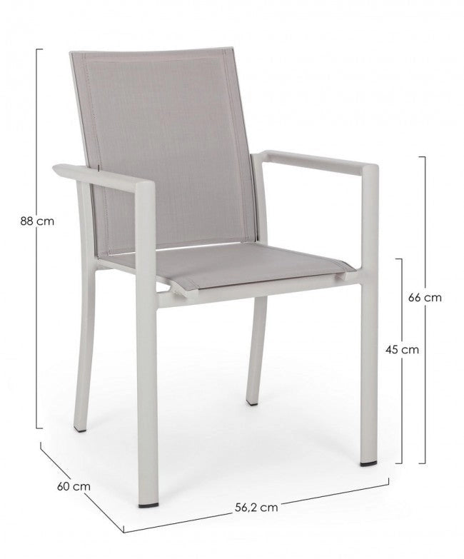 Set 4 Sedie da Giardino 56,2x60x88h cm con Braccioli Konnor Rastin