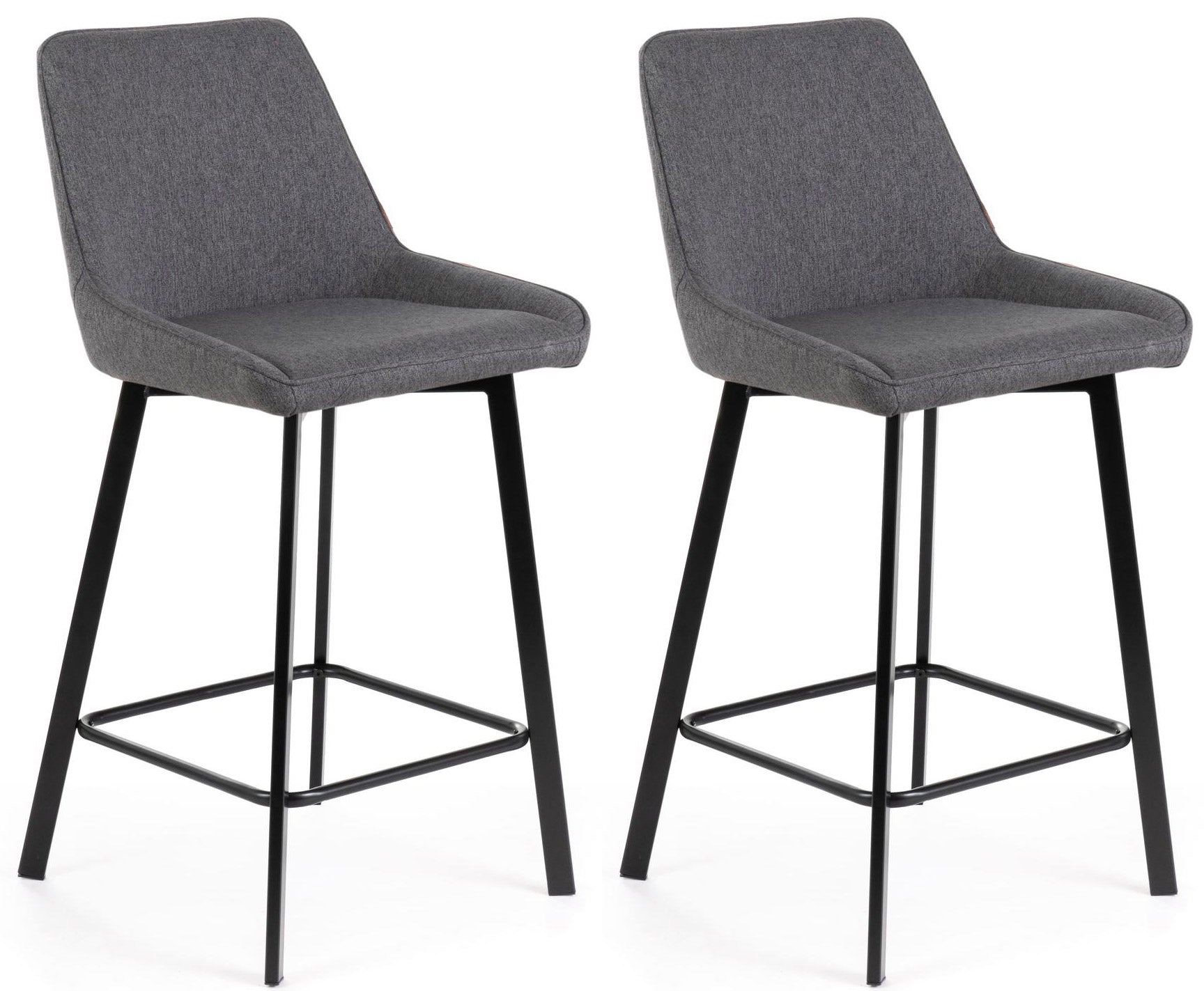 Set 2 Sgabelli 50x44xH94 cm in Tessuto Fox Grigio Scuro