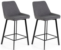 Set 2 Sgabelli 50x44xH94 cm in Tessuto Fox Grigio Scuro