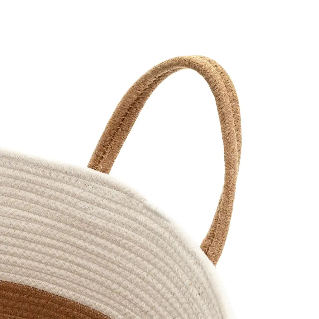 Cestino Portaoggetti Marrone e Bianco ?40x35 cm in Cotone CFW2774715