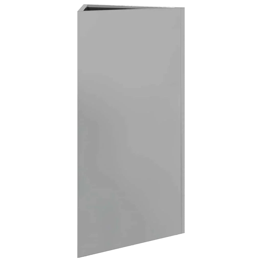 Fioriera rialzata per piante fiori giardino terrazze set da 2 triangolare 40 x 34,5 x 70 cm acciaio zincato argento 02_0039102