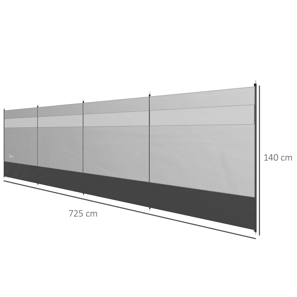 Paravento pieghevole da giardino ¨C zephmum ¨C grigio 725x140 cm