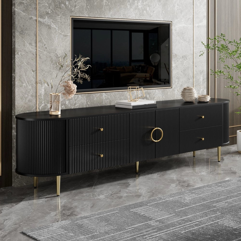 Mobile TV Lowboard ¨C MINIMAL ¨C MDF, Maniglie in Alluminio, Gambe in Ferro, Soggiorno