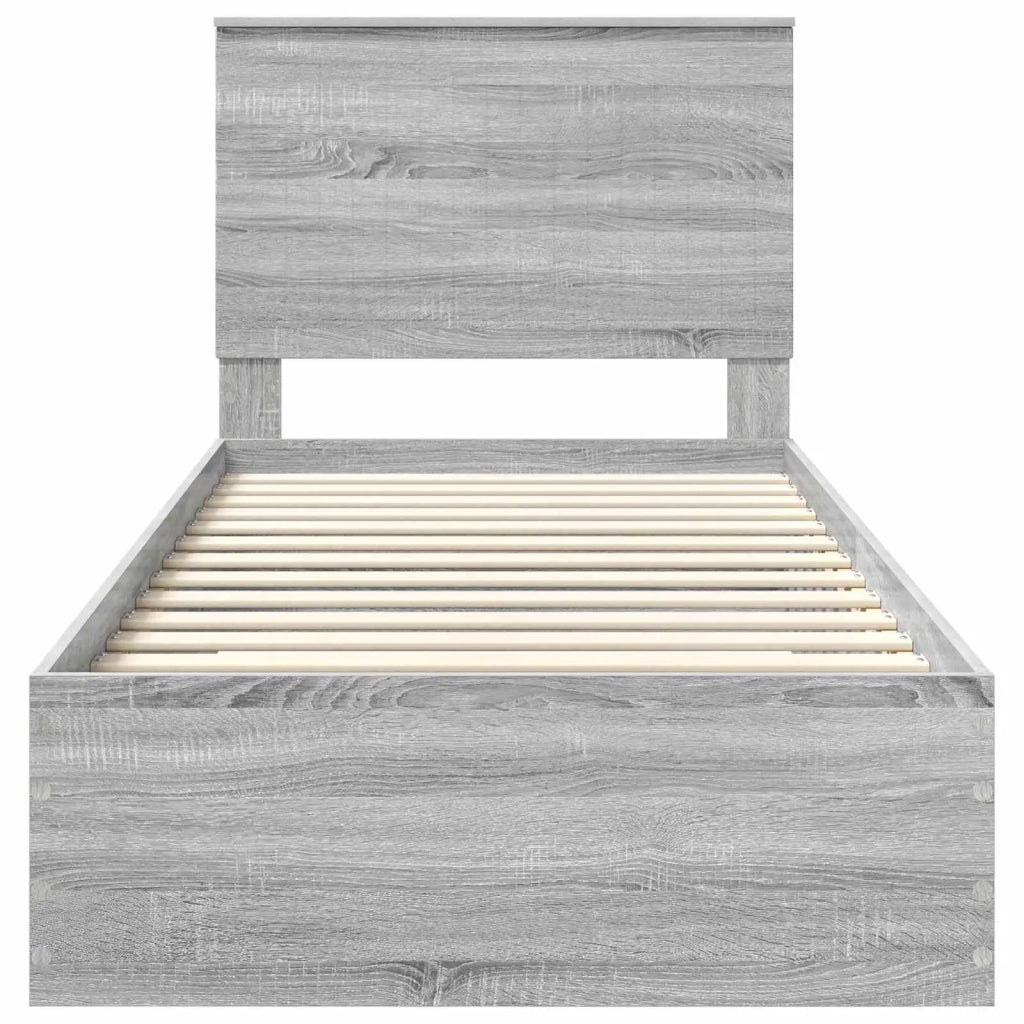 Struttura del letto Grigio Sonoma 90 x 200 cm Legno multistrato