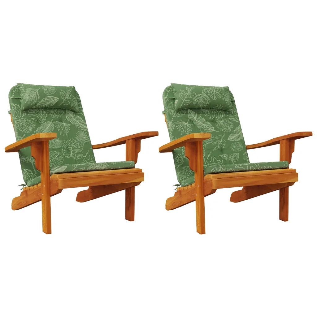 Cuscini Sedia Adirondack 2 pz Motivo a Foglie in Tessuto Oxford 361849