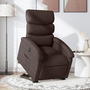Poltrona Alzapersona Reclinante Elettrica Marrone Scuro Tessuto 3204007
