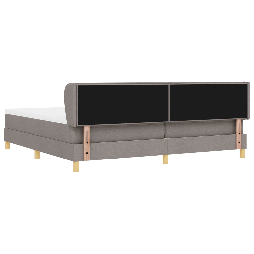 Letto con Rete e Materasso - Tortora 200x200 cm Tessuto