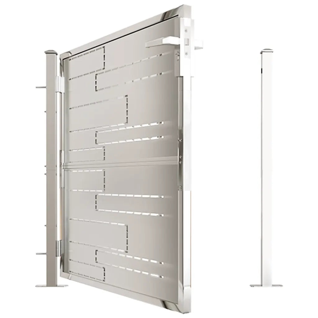 Cancello da giardino 100x100 cm in acciaio inox