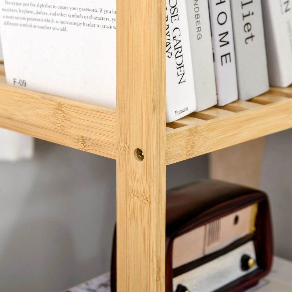 Libreria in Bamb¨´ 4 Livelli con Antivoltamento ¨C zephmum ¨C 62x33x112 cm Naturale