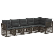 Set Divano da Giardino 6 pcs Grigio polyrattan 3434222