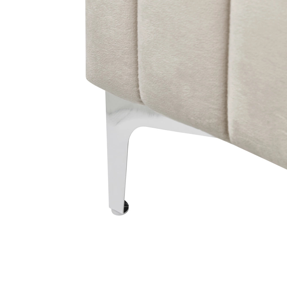 Letto in velluto grigio UE Matrimoniale 140 x 200 cm Testiera Imbottita con Gambe in metallo Design moderno