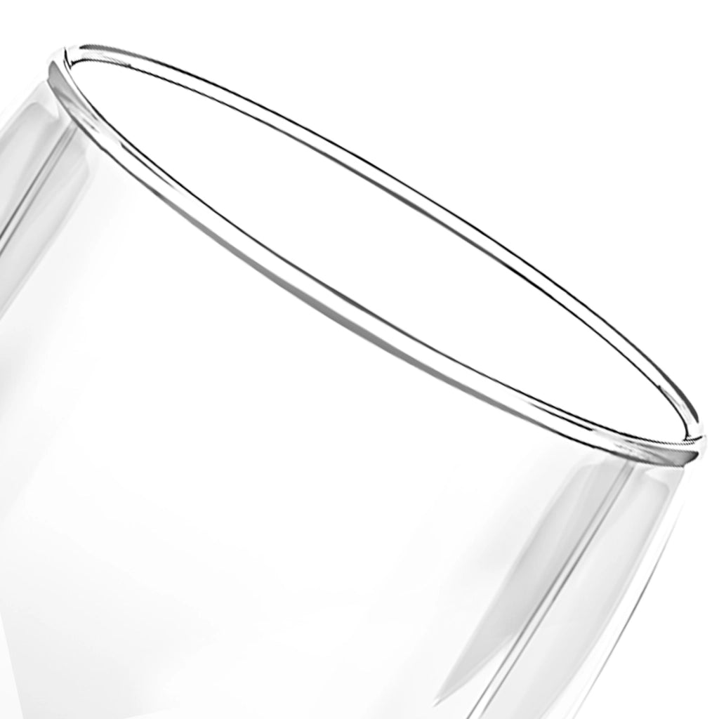 Lotto 2 bicchieri con manico a doppia parete 350 ml in vetro borosilicato solido Trasparente Cheffinger