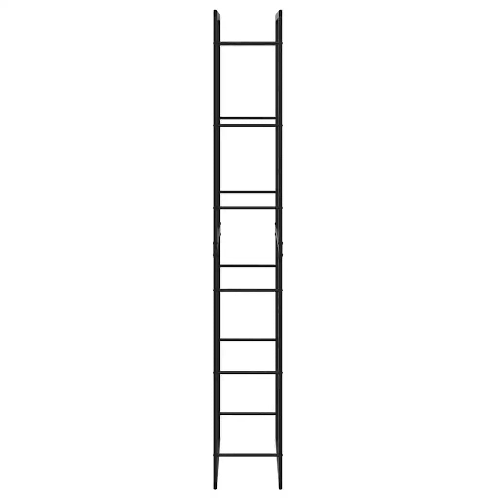 Rastrelliera per Legna da Ardere Nera 50x30x209 cm in Acciaio 4018468