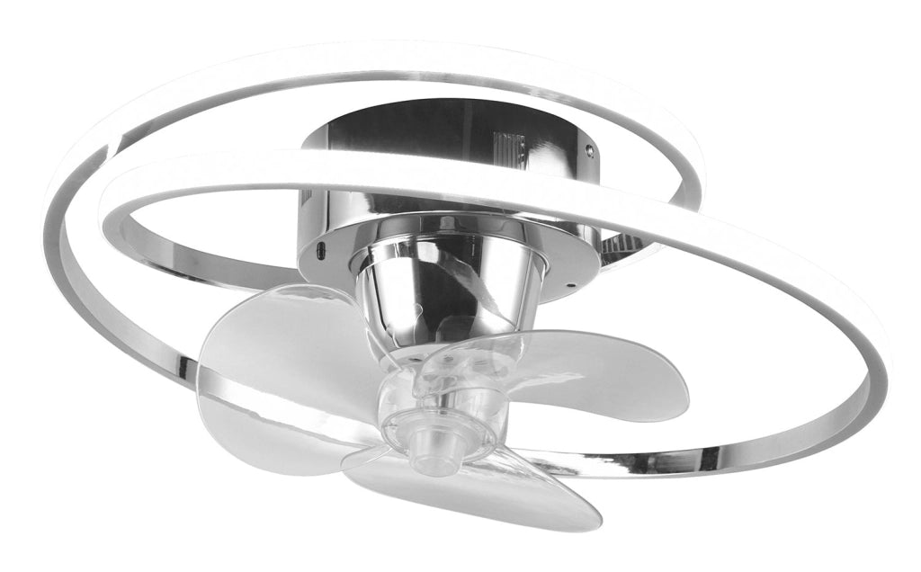 Plafoniera con Ventilatore da Interno a LED Ø50 cm Plastica Cromo